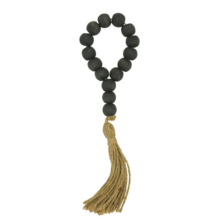 Saro Lifestyle - Wholesale Napkin ring - Wood Bead Tassel Napkin Ring