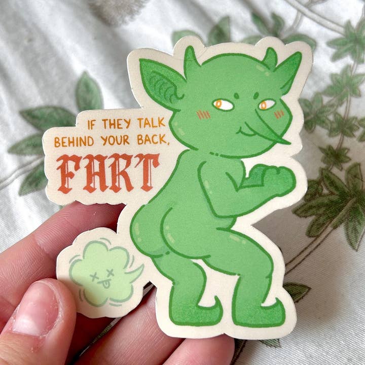 Hollandaize Art - Vendita all'ingrosso Adesivo - Adesivo «Se parlano dietro la tua schiena» FART Goblin0
