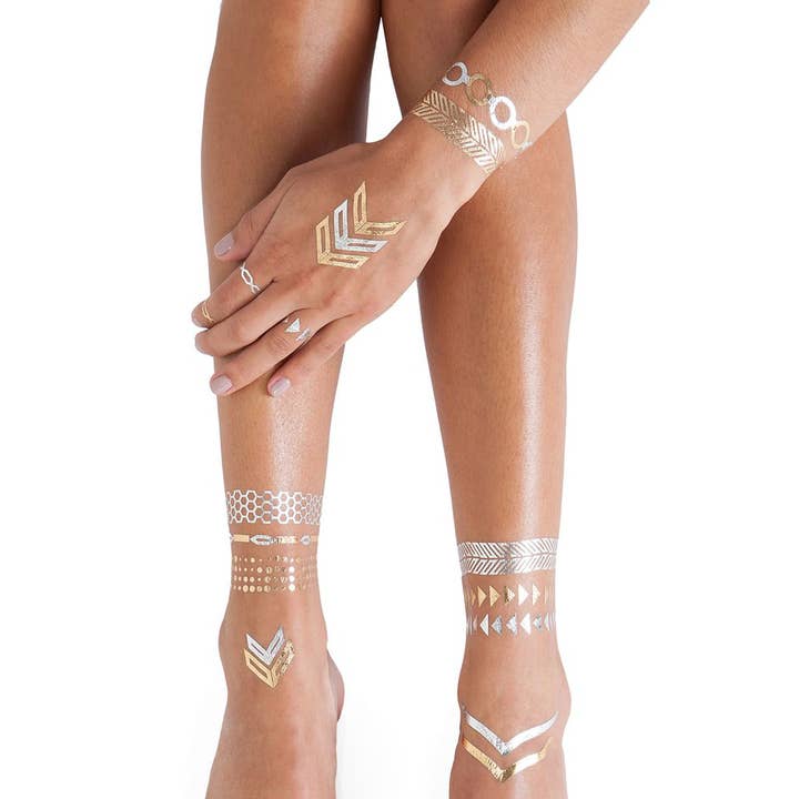 My Wholesale Warehouse - Wholesale Temporary Tattoo - Love Island Inspired Summer Festival and Beach Holiday Metallic Tattoos22