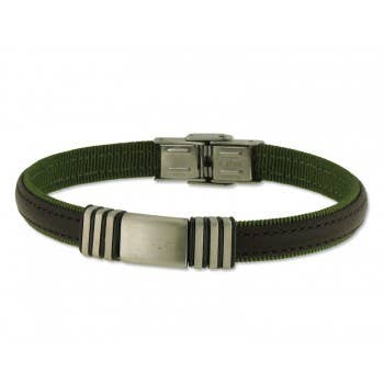 Steel and leather bracelet for wholesale by Liska