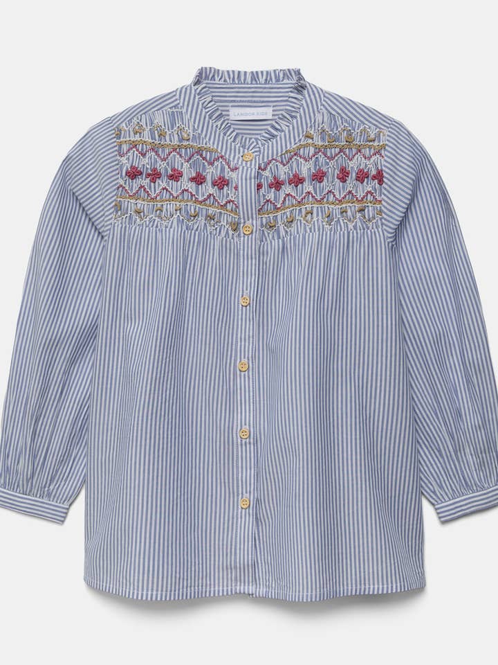 Blusa a righe ricamata (554429-273) per la vendita all'ingrosso da parte di Lanidor Kids