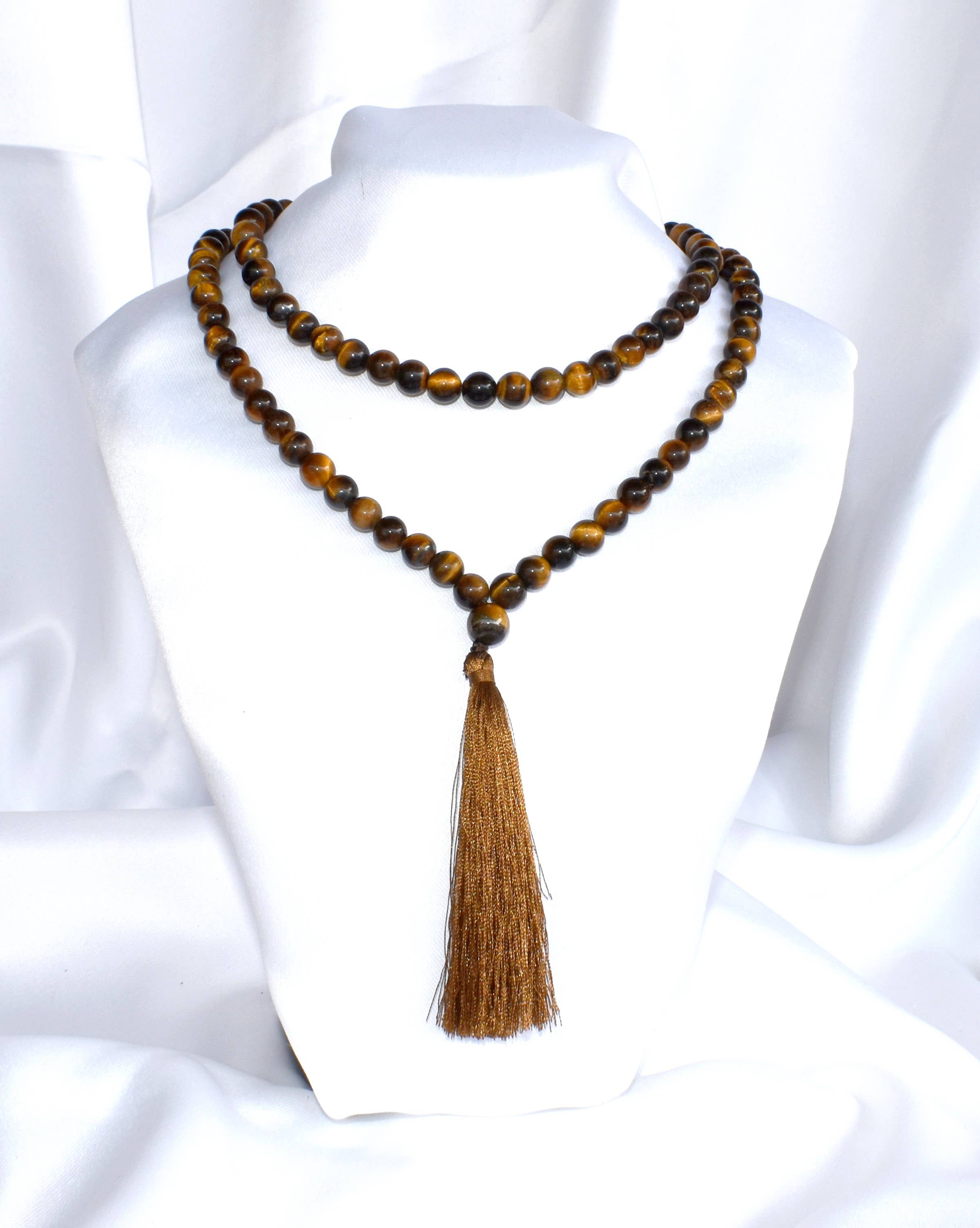 Soothing Crystals - Wholesale Prayer Beads Necklace - Gemstone Mala | Tiger Eye | 108 Prayer Beads Mala | Jap Mala1