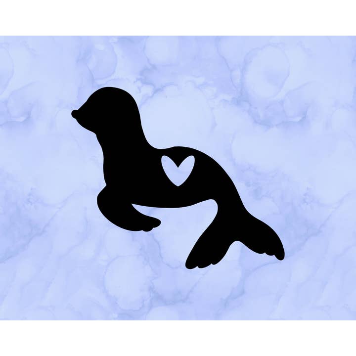 Sea Lion Heart Decal (2") for wholesale by Sticking with You