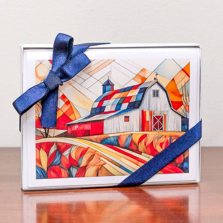 Coffret de 8 Cartes Collection Quilted Barn pour la vente par Quiltberry Farm