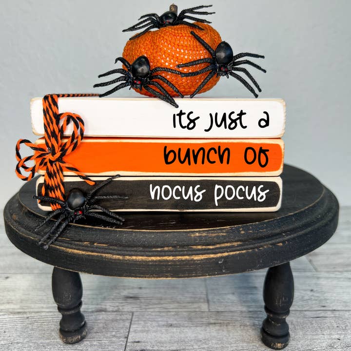 Ruaille Buaille Co - Wholesale Decorative tabletop object - October home decor | Mini book stacks for Halloween - Hocus3