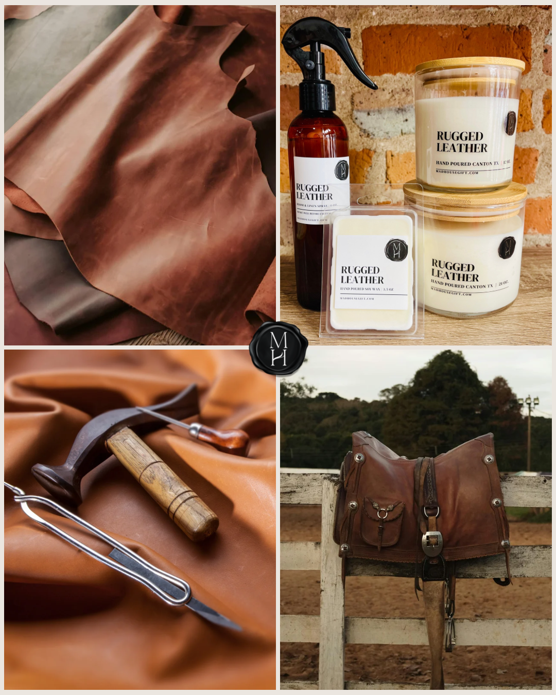 Mad House Candle Co. - Wholesale Jar/Filled Candle - Rugged Leather1