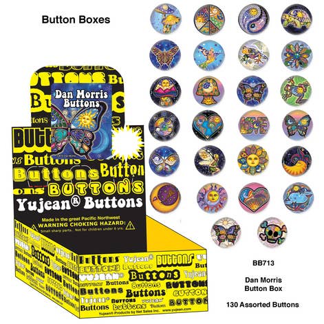 Dan Morris Psychedelic Assorted Pin Back Buttons for wholesale by Gypsy Rose