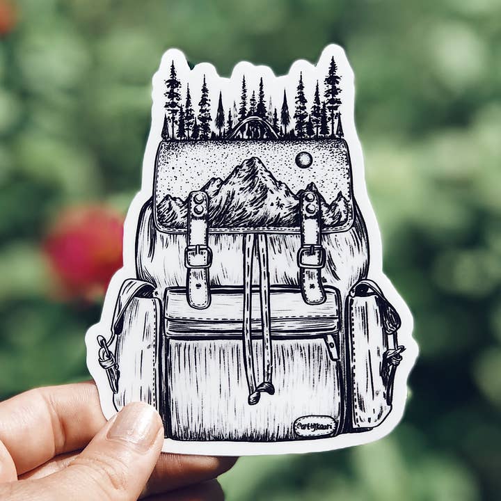 Forested Backpack - Waterproof Nature Sticker for wholesale by Kaari & Co.