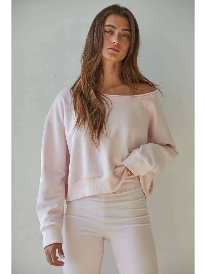 By Together - Wholesale Sweatshirt - Women's - L8591 | Knit Cotton Polyester Garment Washed Pullover 1