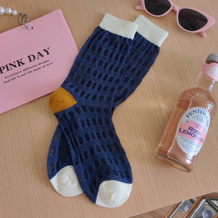 Funkyrel® Atzbranding Limited - Wholesale Socks - Women's - Rufia - Color-Blocked Breathable Mesh Socks