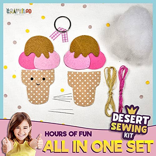 Craftiloo - Wholesale Craft sewing kit - 12 Pre-Cut Mini Treats Dessert Fun Kids Sewing Kit for Kids4