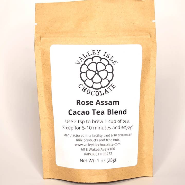 Rose Assam Cacao Tea Blend 10 Case for wholesale by Valley Isle Chocolate