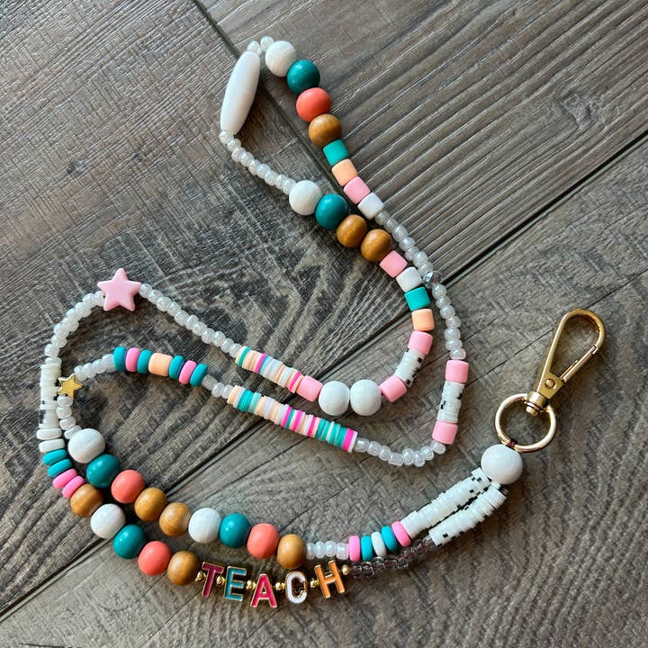 JILLIAN INK LLC - Wholesale Lanyard - Women's - Teach Colorful Beaded Lanyard with Breakaway Clasp4
