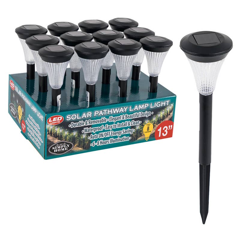 Deluxe Import Trading - Vendita all'ingrosso Paletti da giardino/prato - LAMPADA SOLARE DA PERCORSO LED - 13'' IMPERMEABILE A RISPARMIO ENERGETICO0