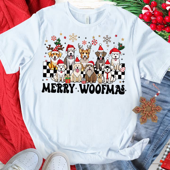 Merry Woofmas Shirt - Hundejuletrøje for engroshandel hos The Shirt Company