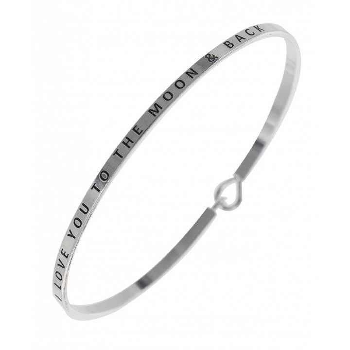 FR2077 I LOVE YOU TO THE MOON & BACK_3mm Bangle for wholesale by 0011 PREMIERE
