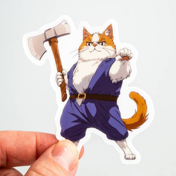 Barbarian Cat Sticker for wholesale by We Geek Together
