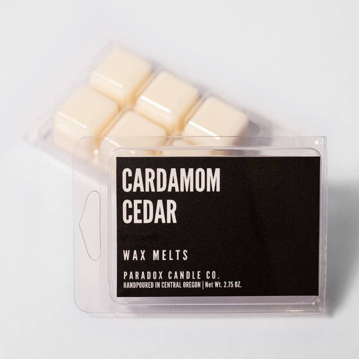 CARDAMOM CEDAR WAX MELTS for wholesale by Paradox Candle Co.