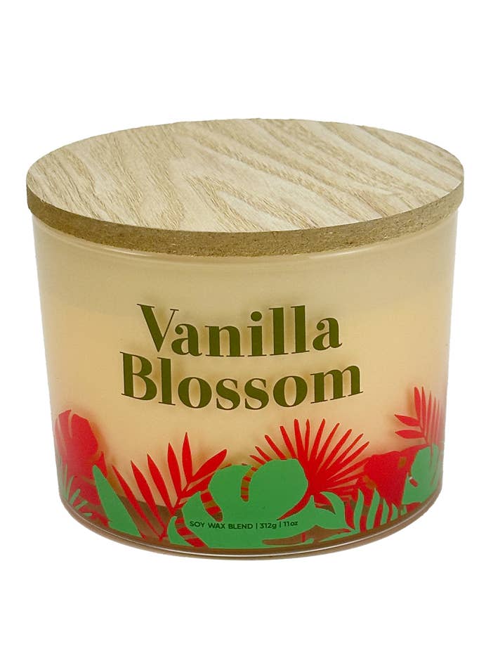 Vaniljeblomst duftlys med trælåg for engroshandel hos DesignStyles Home