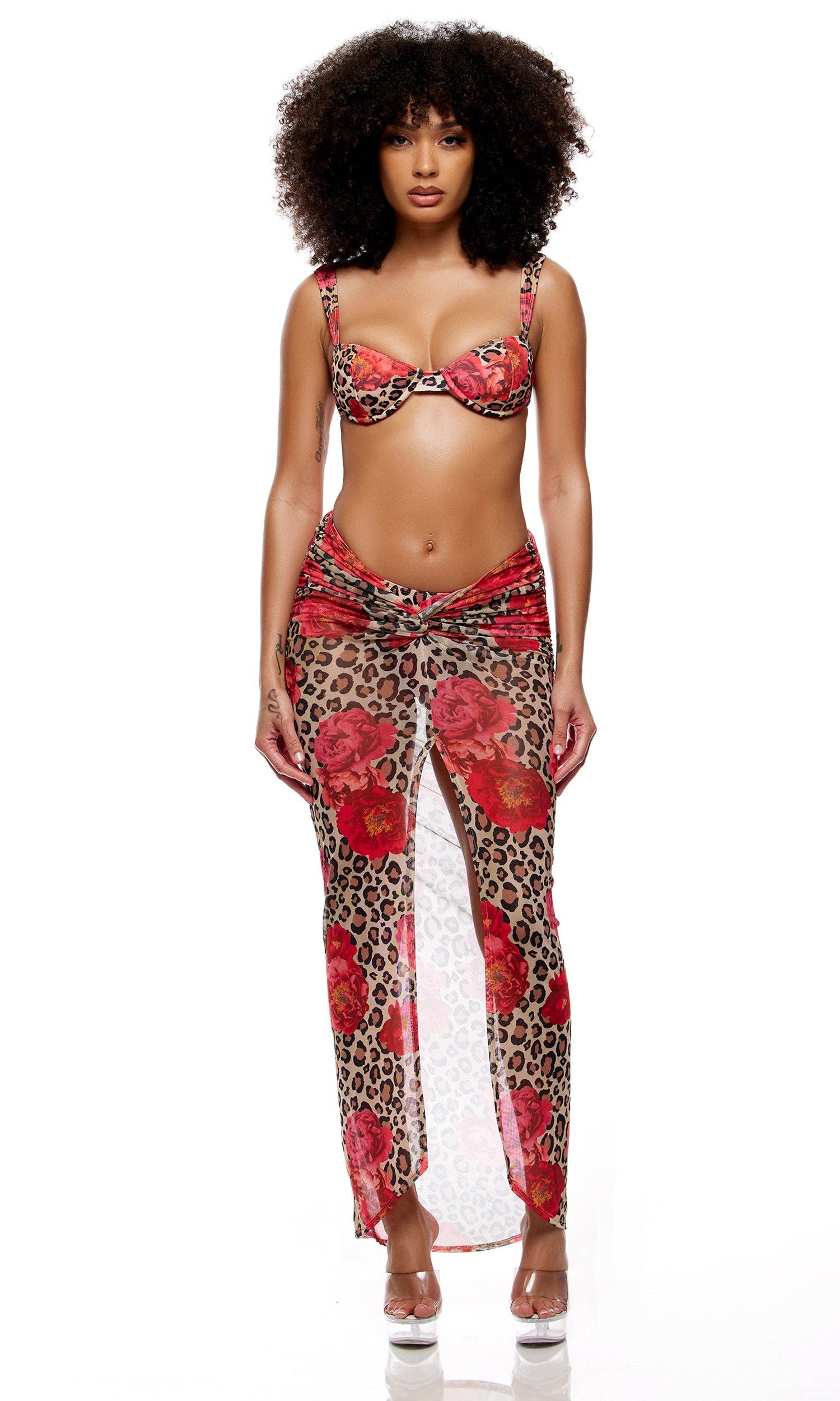 Portofino Bikini Set - Cheetah Coral for wholesale on Faire3
