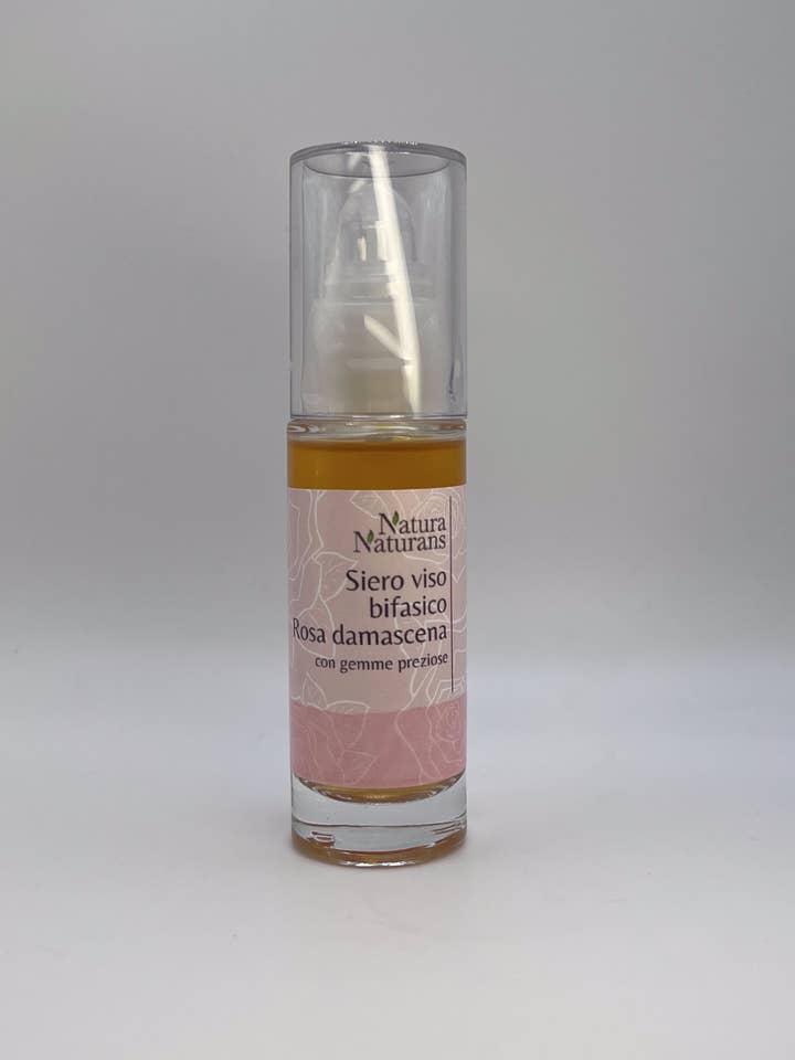 Biphasic rose serum with precious gems 100% natural for wholesale by NATURA NATURANS