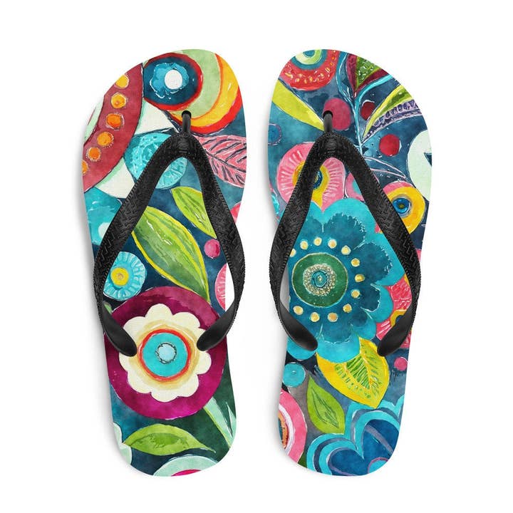 Flip-flops med boho blommönster för wholesale av SUNFLOWER DREAMS BOUTIQUE