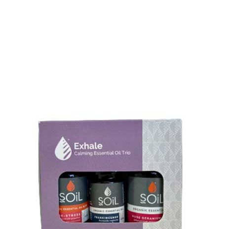 Exhale Organic Essential Oil Set for wholesale by SOiL Organic Aromatherapy