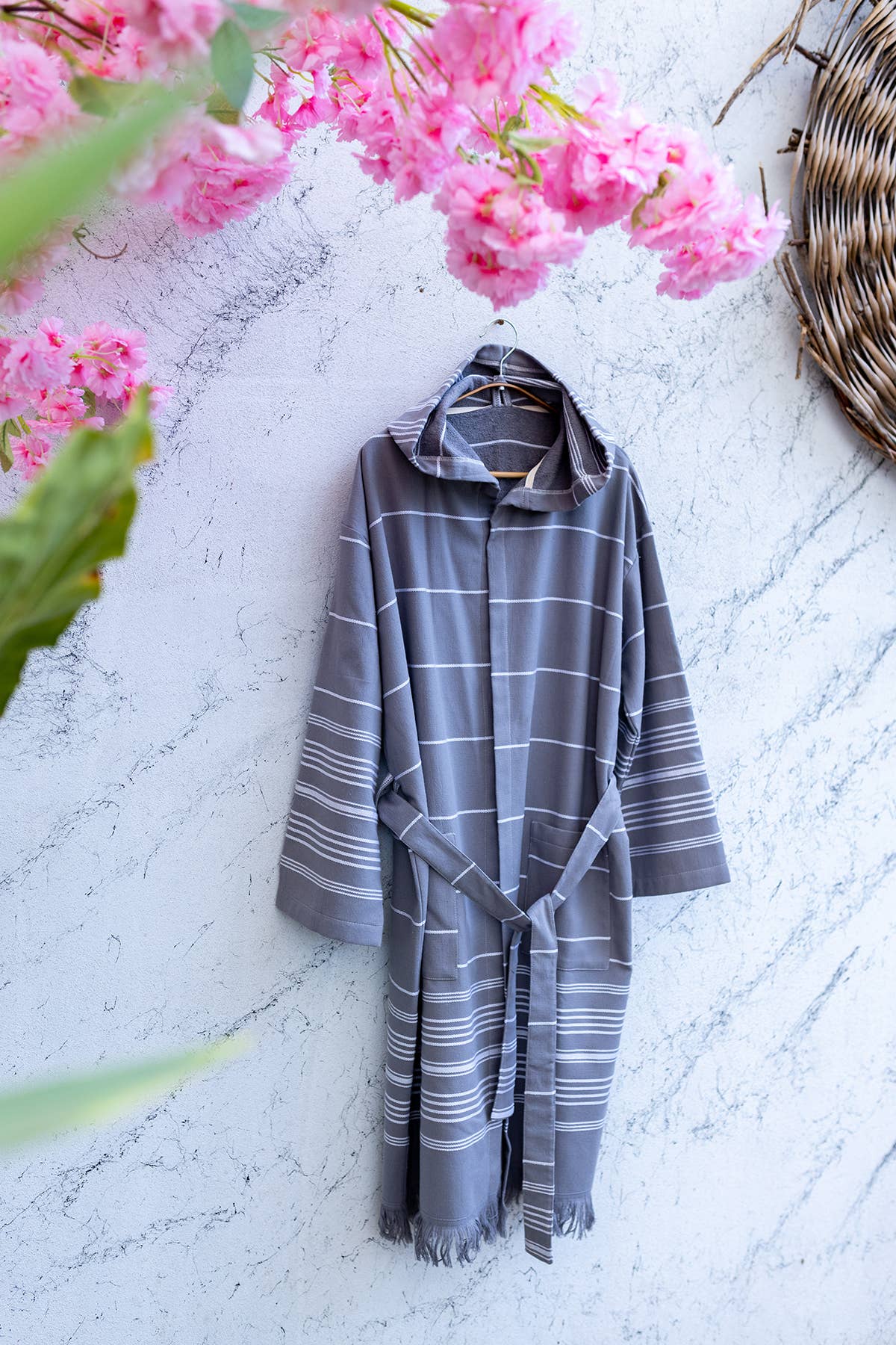 Kikoya – wholesale Robe – Unisex – Terrybacked Bathrobe Turkish Cotton Light Weight Hood Quick 43