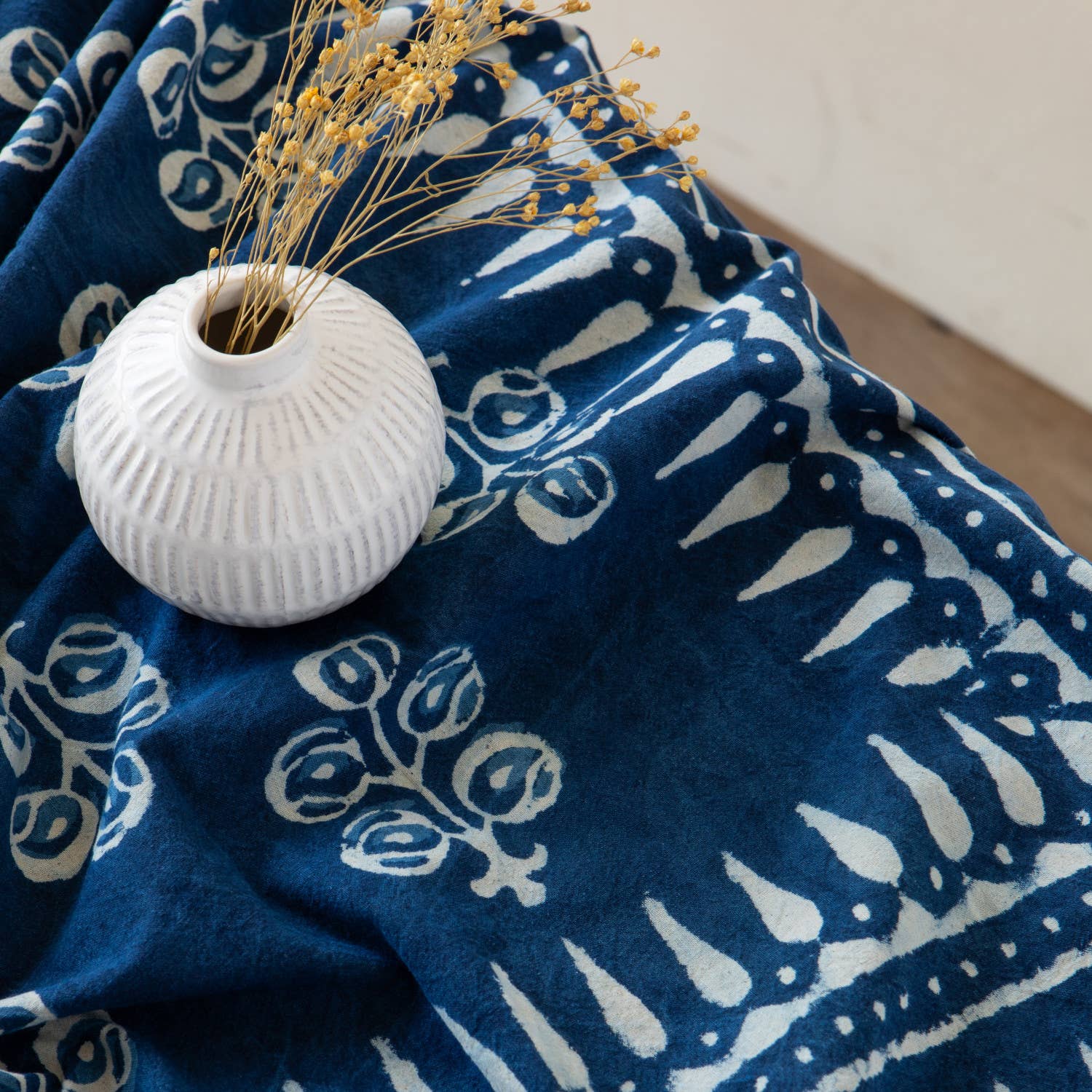 Danica Heirloom - Wholesale Tablecloth - Hawthorn Block Print Tablecloth 90 x 60 inches1