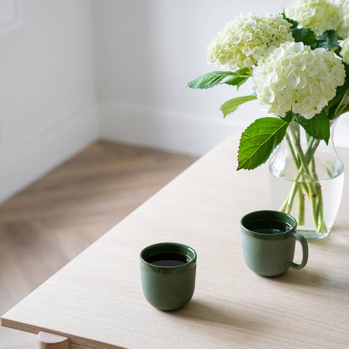 Creating Comfort Lab - Wholesale Coffee Mug - Handmade Porcelain Coffee Mug. Green