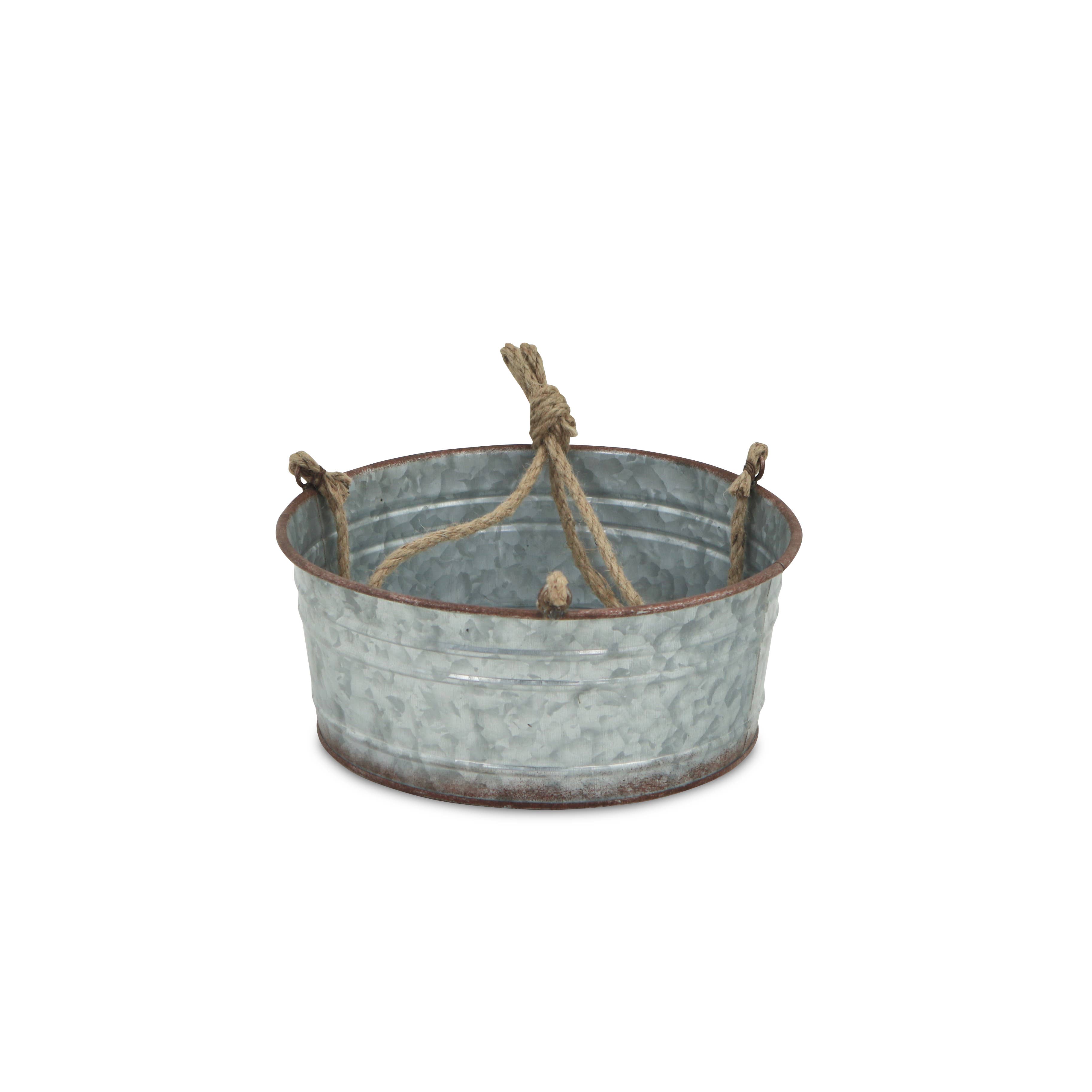 Cheungs Home Decor - Wholesale Hanging Planter - Inara Round Galvanized Hanging Metal Planter3