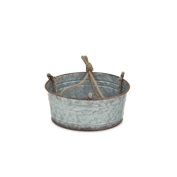 Cheungs Home Decor – wholesale Hanging planter – Inara Round Galvanized Hanging Metal Planter3