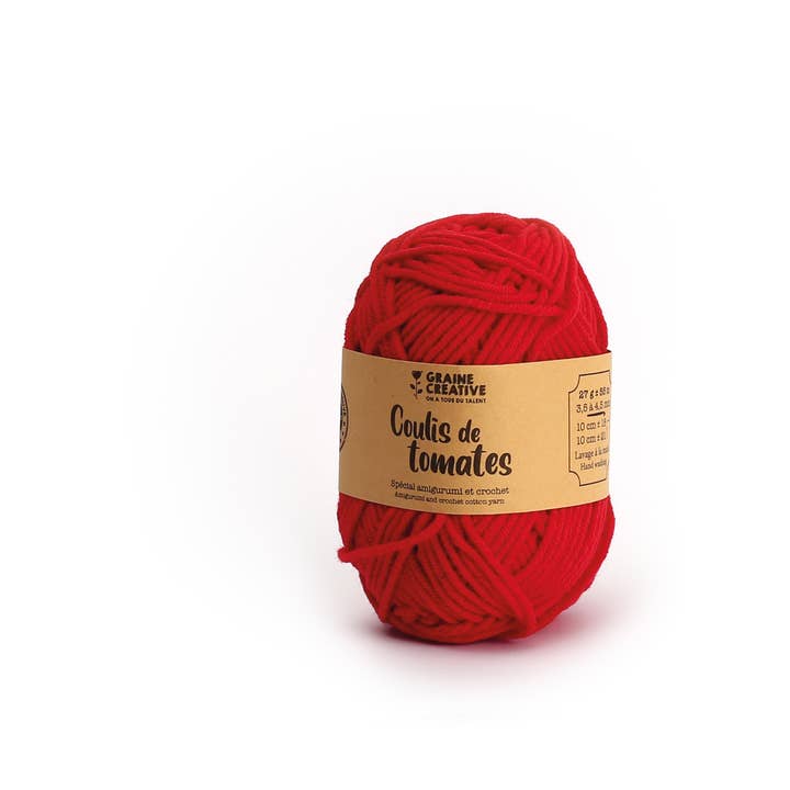 Graine Créative – Engroshandel Garn – RØD BOMULDSTRÅD 27G CA 55M - AMIGURUMI TOMATCOULIS