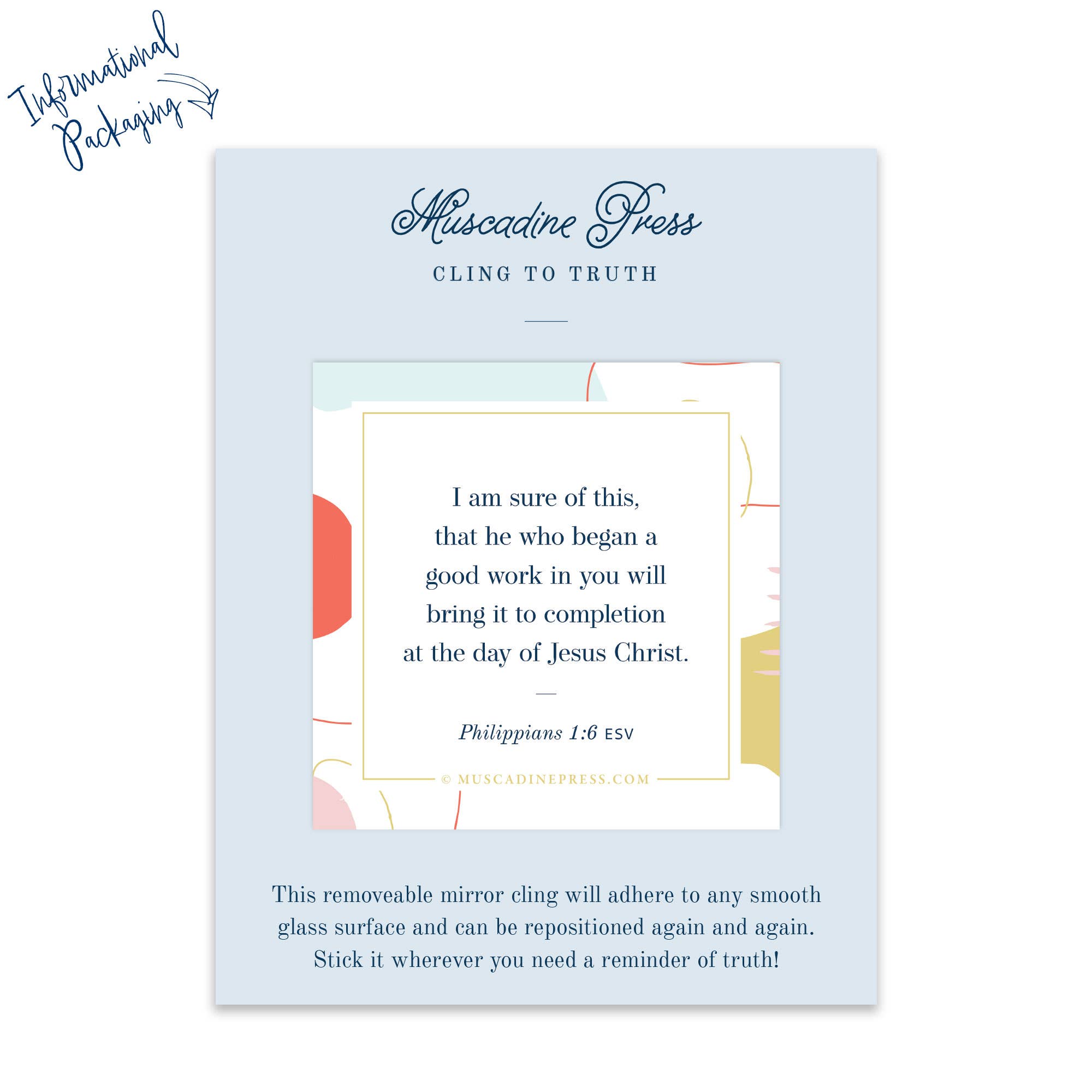 Muscadine Press - Wholesale Sticker - Scripture Static Cling, Good Work1