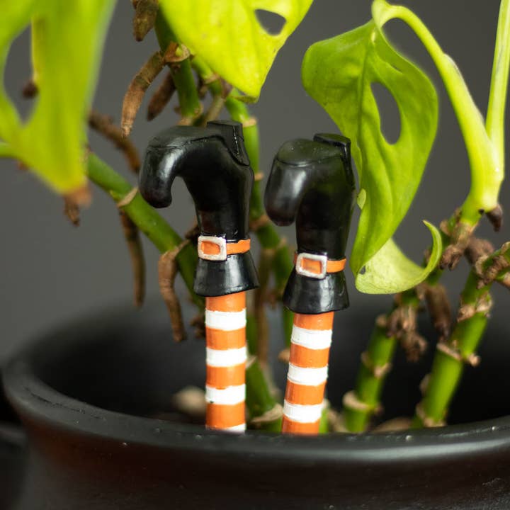 Something Different Wholesale - Wholesale Garden/lawn stake - Set of 2 Witch Leg Halloween Plant Pot Ornaments