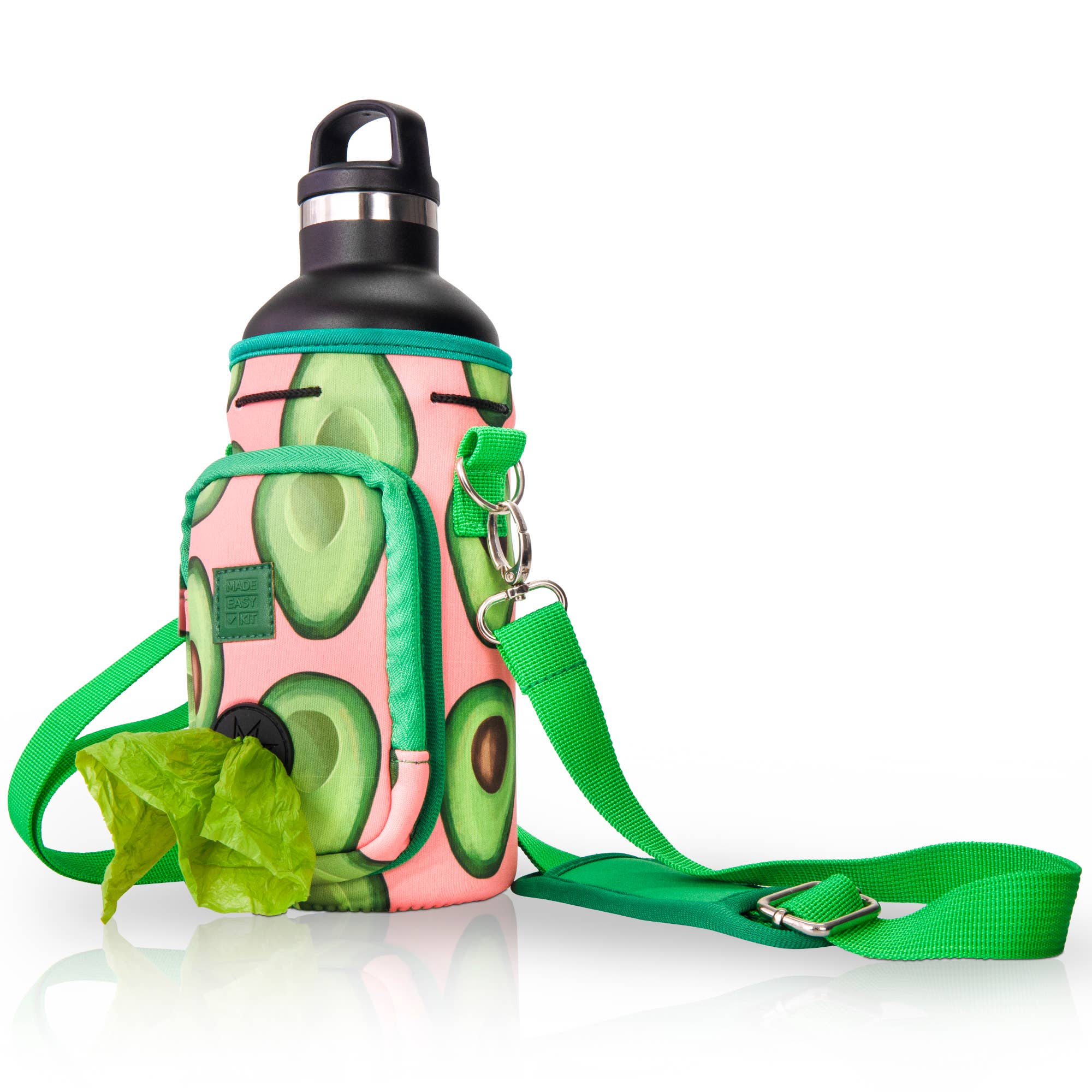 MADE EASY KIT – Suporte para garrafas/garrafeira por atacado – Kit fácil de transportar garrafa de água com bolso para saco de cocô de cachorro48