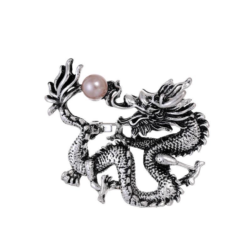 Ole - Wholesale Brooch - Chinese Style Auspicious Dragon Brooch Pin 4