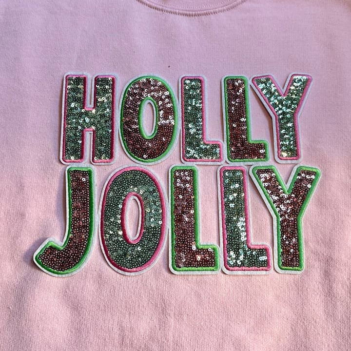 Holly Jolly Sequin Iron On , Gingerbread Man, Chrimas Patch for wholesale by Chicbaby LLC