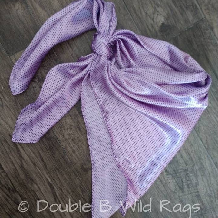 Wild Rag Lilac purple with purple Tiny Polka Dot Cowboy Western Neck Scarf Bandanna by Double B Wild Rags for wholesale by Double B Wild Rags