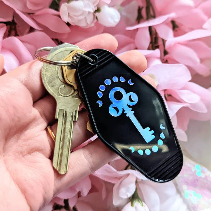 Goddess Provisions - Wholesale Keychain - Women's - Love is the Key Keychain - Holographic, Valentine, Galentine1