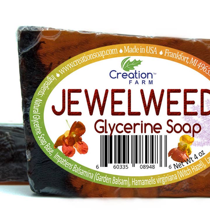 Creation Farm Inc – Großhandel Feste Seife – Jewelweed Seife für Giftefeu waschen und beruhigende 4 oz Riegel (zwei 4 oz Riegel Pack)