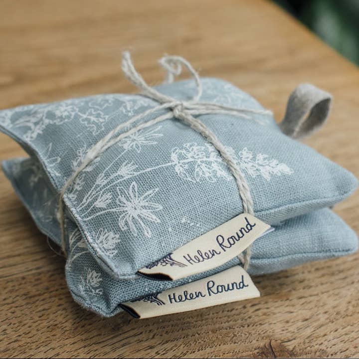 Helen Round - hand printed linen and bamboo wellness - Wholesale Sachet - Lavender Bags Pure Linen Set of Two