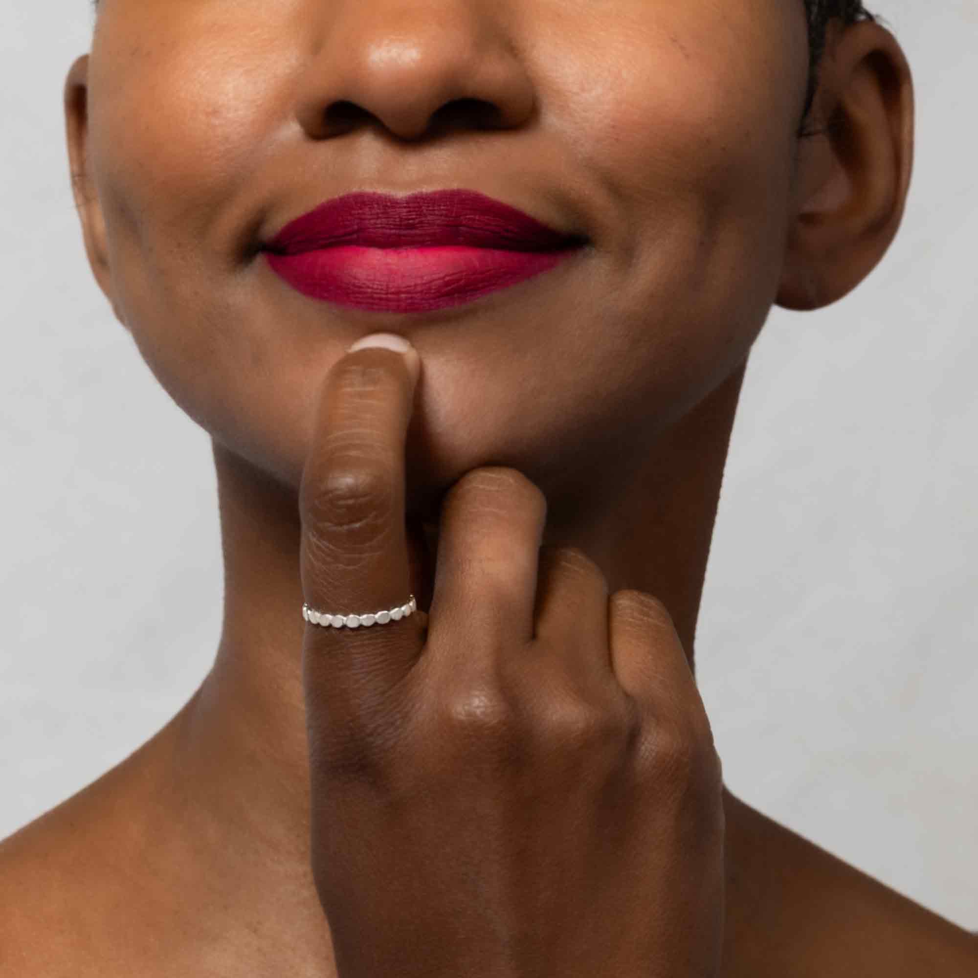 Nina Designs - Wholesale Band/Stacked Ring - Sterling Silver Stacking Ring - Dot Pattern1