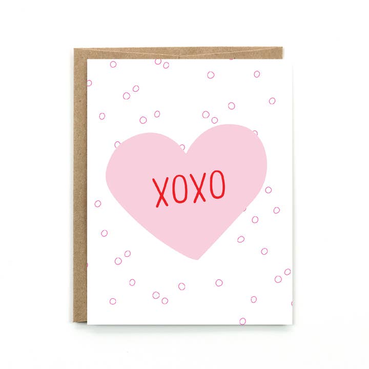 XOXO Samtale Hjerte Hilsen Kort for engroshandel hos Public School Paper Co.