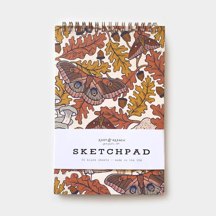 Bloc-notes à spirale en chêne blanc pour la vente par Root & Branch Paper Co.