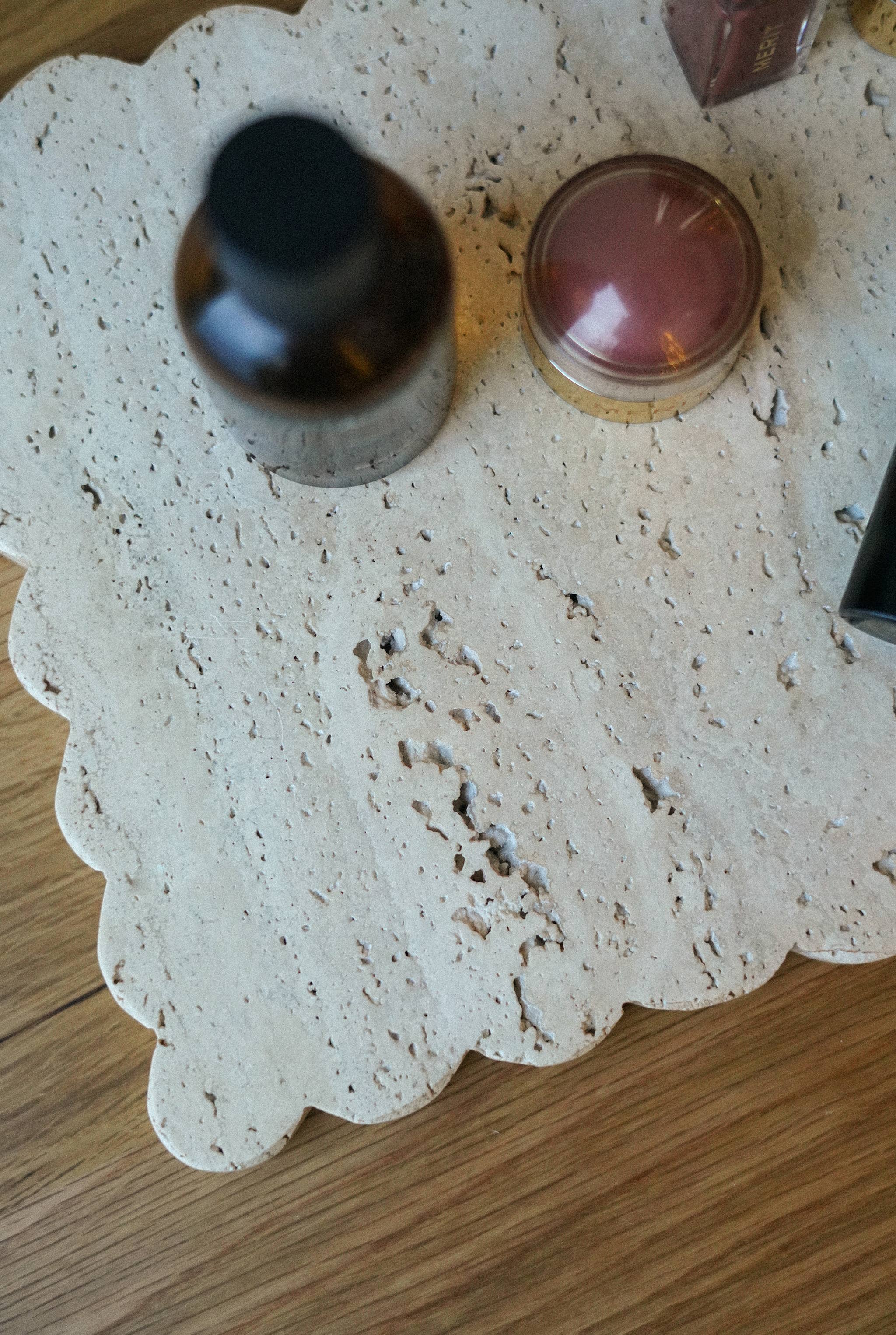 Indaba Trading - Wholesale Decorative Tray - Travertine Rectangular Scallop Tray2