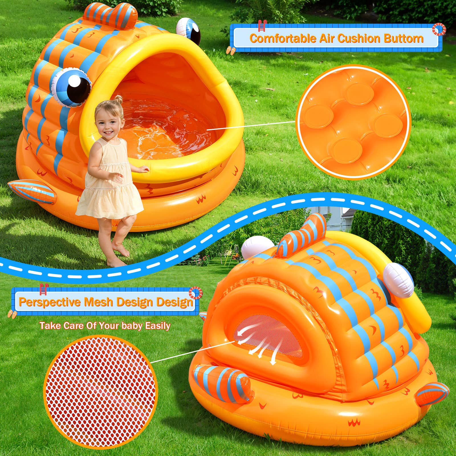 Fun Little Toys - Wholesale Opblaasbaar speelgoed - Little Inflatable Goldfish Kinderzwembad7