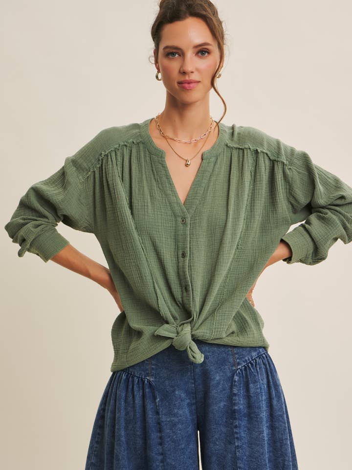 LAYERING STAPLE MINERAL-WASHED OVERSIZED COTTON SHIRT for wholesale by in february