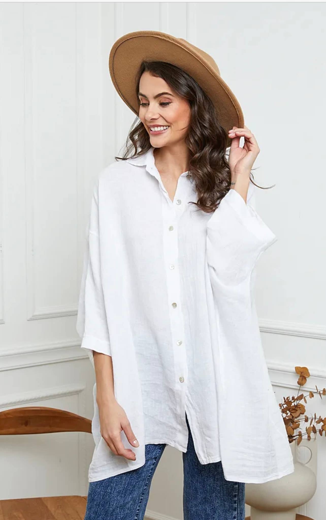 LÉA & LUC - Wholesale Button Down Shirt - Women's - 100% Linen Shirt REF. 285836