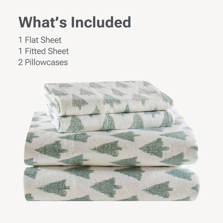 Olliix - Wholesale Sheet Set - Flannel Cotton Print Sheet Set, Ikat tree9